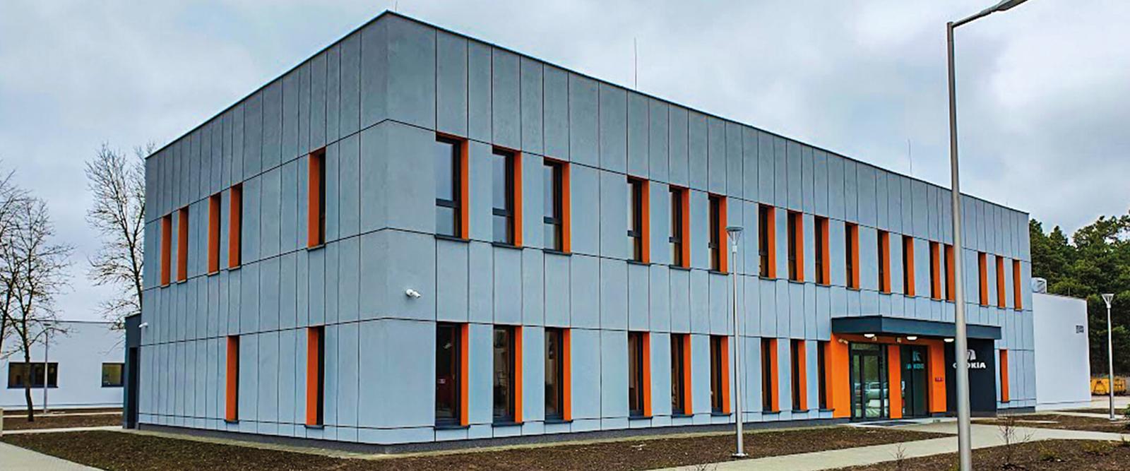 Zdjęcie z budowy laboratorium drogowego GDDKiA w Brzezinach.